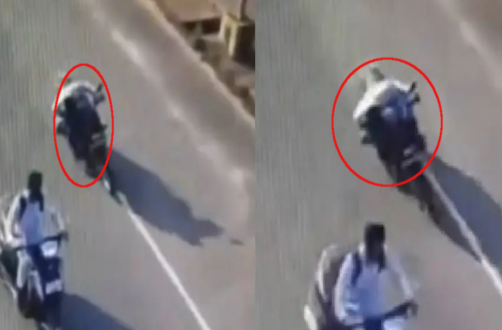 चलती बाइक पर शख्स को आया हार्ट अटैक, कैमरे में कैद हुआ सड़क पर मौत का तांडव