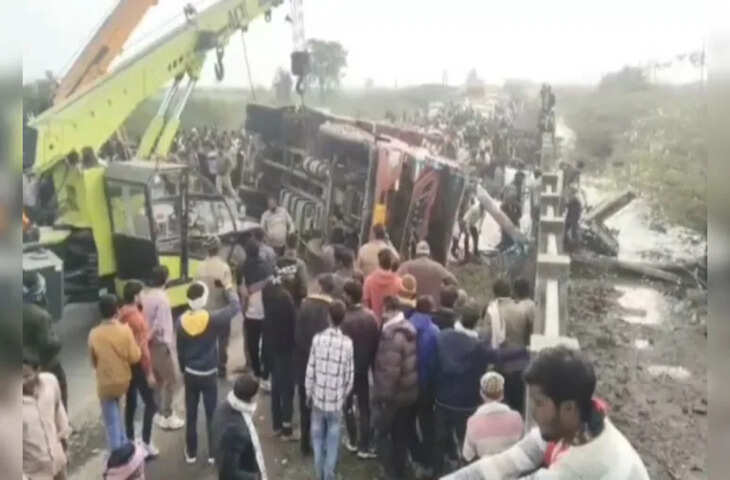 बूंदी के लाखेरी में बड़ा सड़क हादसा, बरवाड़ा जा रहे पैदल यात्रियों पर पलटा ट्रक, 3 की मौत, कई दबे