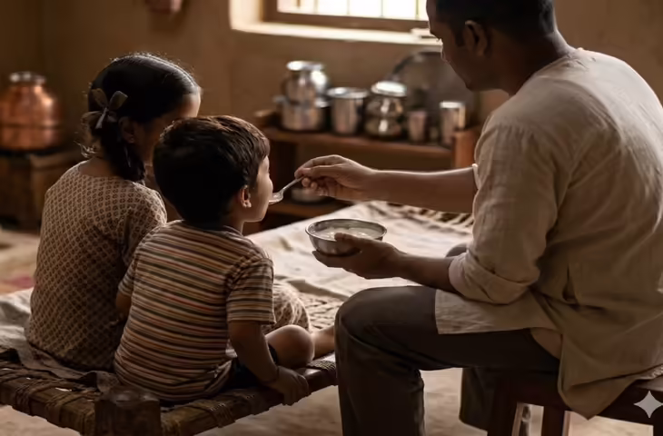 दिल दहला देने वाली वारदात: पिता ने दही में जहर मिलाकर दो मासूम बच्चों को खिलाया, बड़ी बेटी भागकर बची