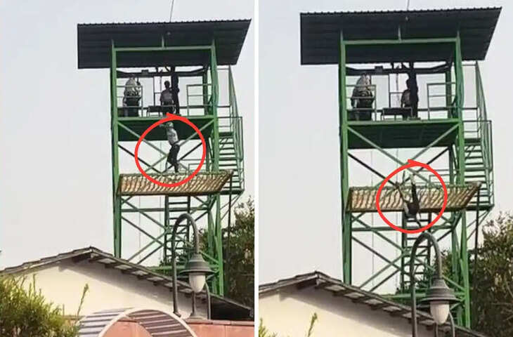 आगरा में जिप लाइनिंग के दौरान बड़ा हादसा, 15 साल का किशोर नीचे गिरा; दर्दनाक घटना का वीडियो वायरल