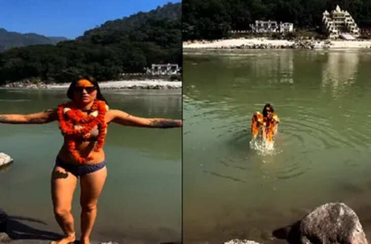 OMG!बिकिनी पहन गंगा में उतरी विदेशी महिला, Video Viral होते ही सोशल मीडिया पर लोग सुना रहे खरी-खोटी&nbsp;