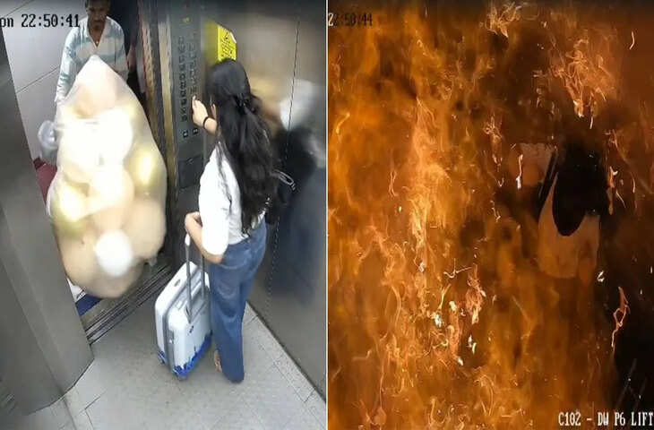 अनमोल टॉवर में लिफ्ट विस्फोट, हाइड्रोजन गैस के गुब्बारों से युवक-युवती घायल, CCTV वीडियो वायरल