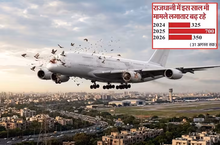 दिल्ली IGI एयरपोर्ट के पास रोजाना औसतन 2 बर्ड हिट, कचरा और सीवेज बन रहे खतरे की वजह