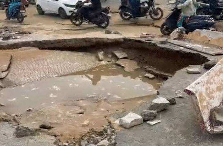 राजस्थान में मानसून का जोर: जयपुर में सड़कें धंसीं, वीडियो में जाने सीकर में 3 फीट तक जलभराव; अगले 5 दिन भारी बारिश का अलर्ट