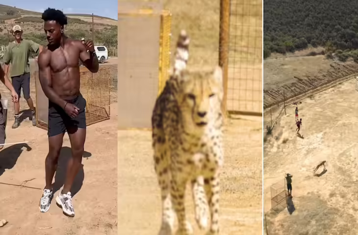 Viral Video: दुनिया के सबसे तेज जानवर से भिड़ा शख्स,&nbsp;चीता संग रेस देख लोगों के उड़े होश&nbsp;