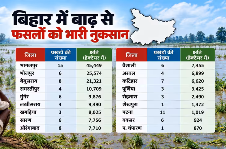 बिहार में बाढ़ से 270 करोड़ की फसल बर्बाद, किसानों को मिलेगा अनुदान; जानें प्रति हेक्टेयर कितनी मिलेगी राशि