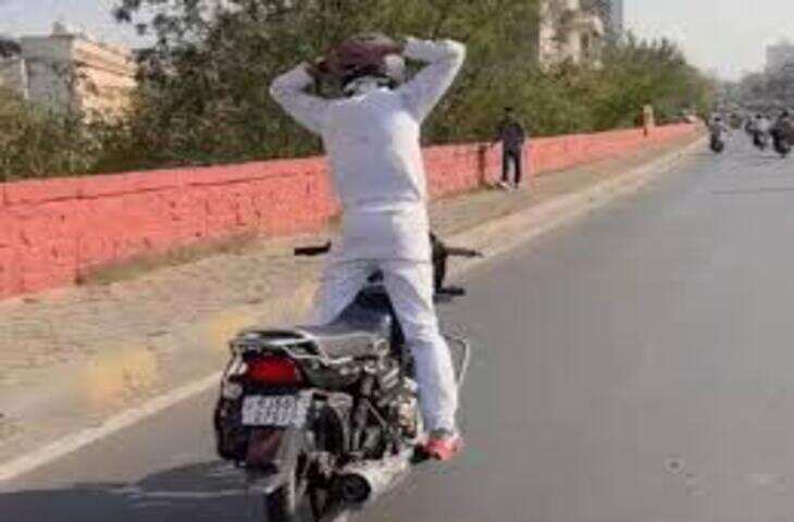जयपुर में खतरनाक बाइक स्टंट करने वाला युवक गिरफ्तार, वीडियो के आधार पर हुई कार्रवाई