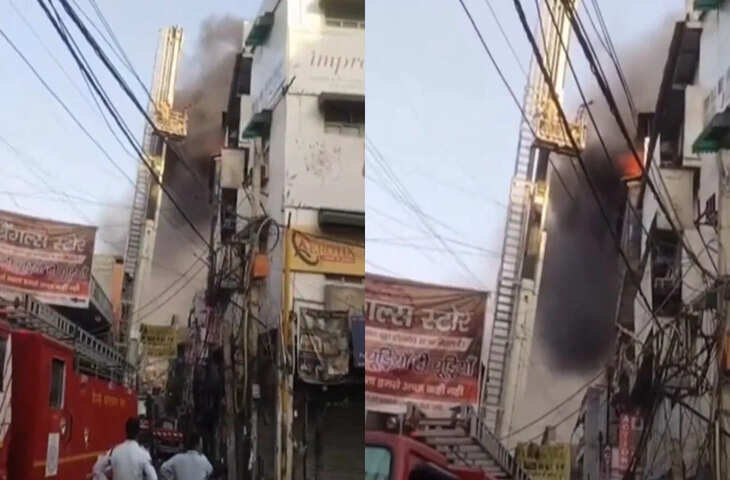 सदर बाजार में गोदाम में भीषण आग, फायर ब्रिगेड ने कई घंटे लगाकर काबू पाया