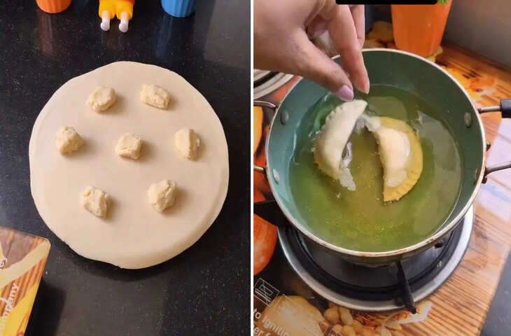 गजब हो गया&nbsp;गिलास और चम्मच के इस्तेमाल से&nbsp;हलवाई ने बना डाली गुजिया,&nbsp;वीडियो वायरल होते ही सब दंग