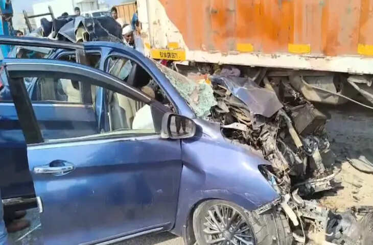 जयपुर में सड़क हादसा: अर्टिगा कार और कंटेनर की टक्कर में 3 की मौत, 7 घायल