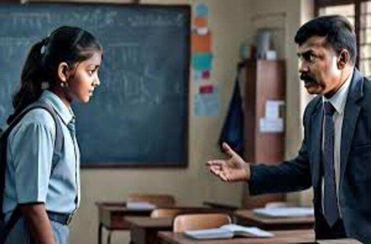 छात्र ने टीचर को मारा जोरदार मुक्का, पेट पकड़कर कराहने लगे गुरुजी