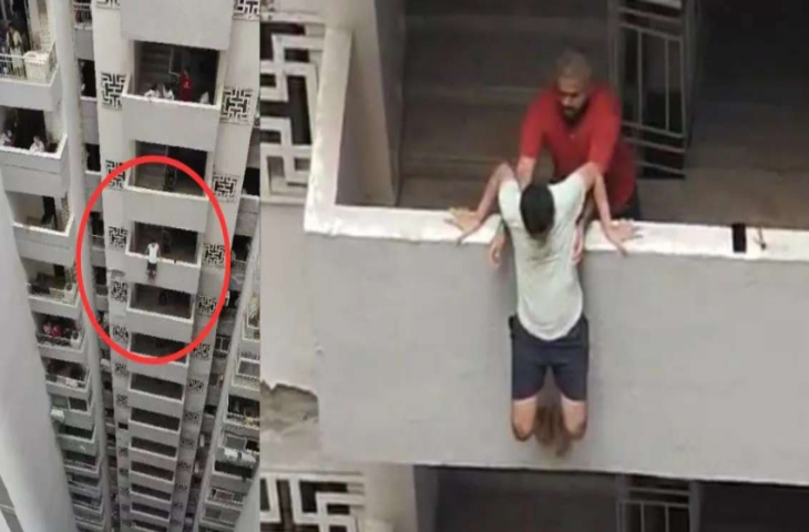 14वीं मंजिल से कूदकर सुसाइड करने जा रहा था युवक, लोगों ने ऐसे बचाई उसकी जान