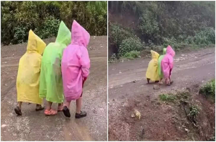 Nepal Children Viral Video: बारिश में रेनकोट पहन नन्हे बच्चों का अनोखा सफर, हाथों में हाथ डाल पहाड़ चढ़ते देख लोग हुए भावुक
