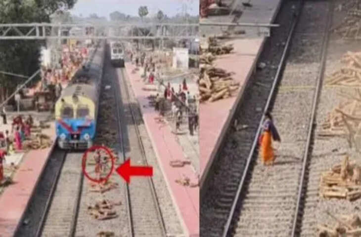 ट्रेन से टकराकर महिला के सिर में लगे लकड़ी के लट्ठे, वायरल वीडियो देख काँप जाएगी रूह&nbsp;