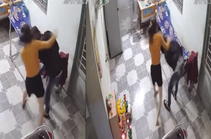 देर से घर आया पति तो पत्नी ने दी ऐसी सजा, बरसाए लात और घूंसे, Video