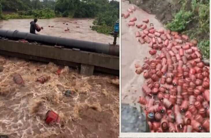 बाढ़ का ऐसा मंजर पहले नहीं देखा होगा! पानी में बह गए हजारों LPG सिलेंडर, VIDEO वायरल