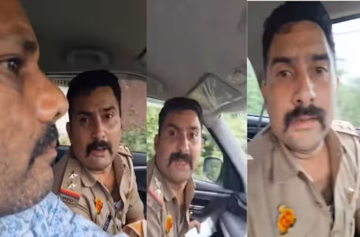  'दरोगा जी' का नशे में तांडव, कार में बैठकर की ड्राइवर से बदतमीजी, शीशा तोड़ा और पैसे लूटे