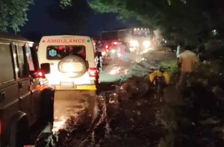 शहडोल-रीवा मार्ग पर बड़ा हादसा टला: निर्माणाधीन पुल में धंसा ट्रक, यात्री बस की टक्कर से मची अफरा-तफरी
