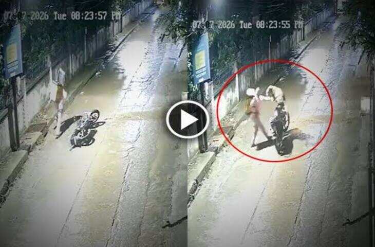 सुनसान कॉलोनी में डिलीवरी बॉय का तेंदुए से हुआ आमना-सामना, कैमरे में कैद हुआ दिल दहला देने वाला नजारा
