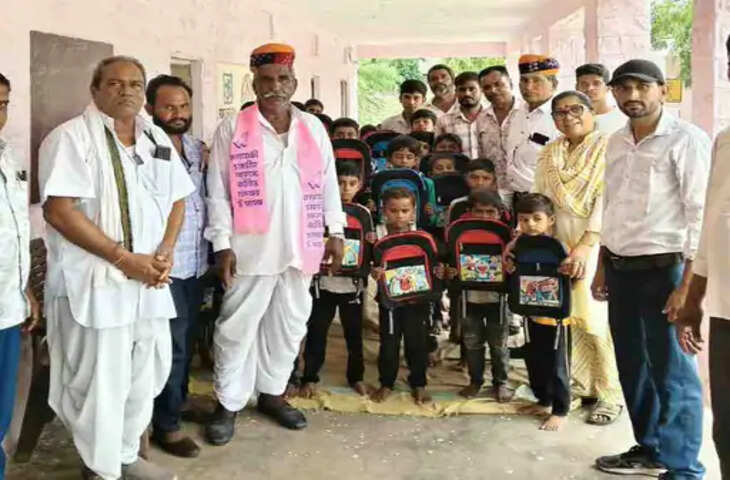 खेतौलाव और नायकों की ढाणी के स्कूल में बैग वितरण, भामाशाह का सम्मान
