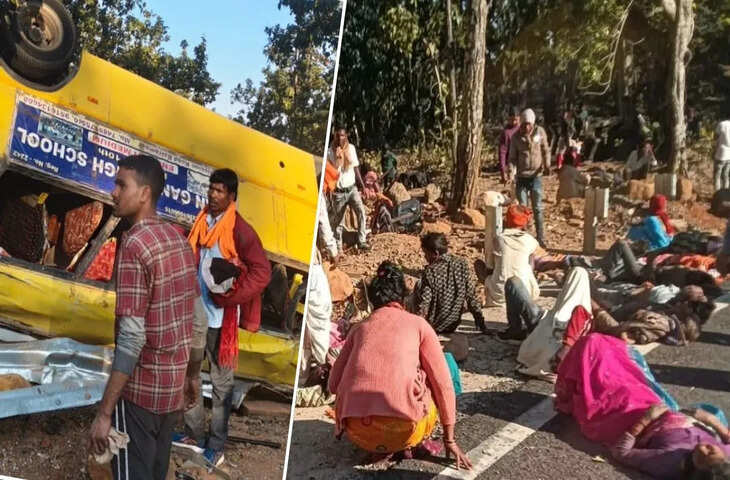 लातेहार में बस पलटने से भीषण हादसा, 5 की मौत और 25 घायल