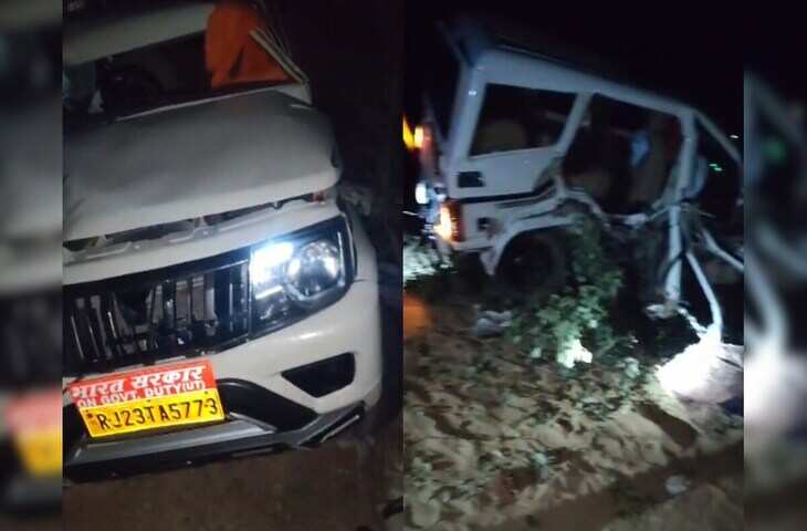 सीकर में बड़ा सड़क हादसा, फुटेज में देखें तेज रफ्तार कार दुकान के चबूतरे से टकराई, 2 घायल