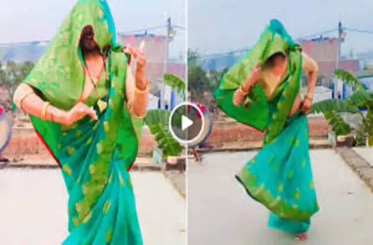 बंदूक चलेगी गाने पर हरी साड़ी वाली भाभी ने लगाए जोरदार ठुमके, यूजर्स बोले- फायर है यह तो