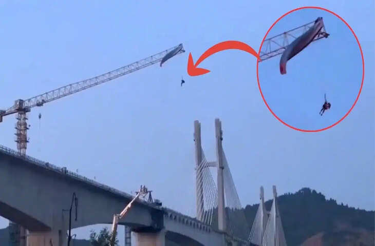 सांसें रोक देने वाला मंजर! 200 फीट ऊपर क्रेन से लटका रहा पैराग्लाइडर, 4 घंटे तक मौत के साये में फंसा रहा शख्स