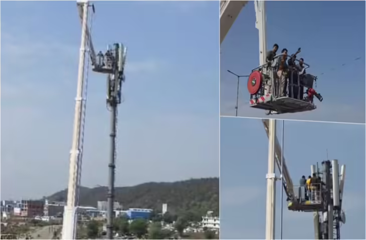 जयपुर में मोबाइल टॉवर पर चढ़ा युवक, इलाके में मचा हड़कंप