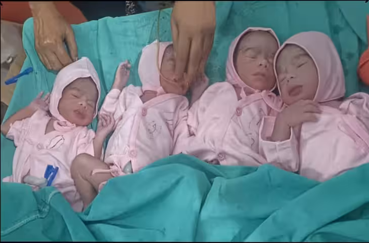 एक साथ 4 बच्चों के जन्म से अस्पताल में खुशी, Video में दिखे नन्हे मेहमान