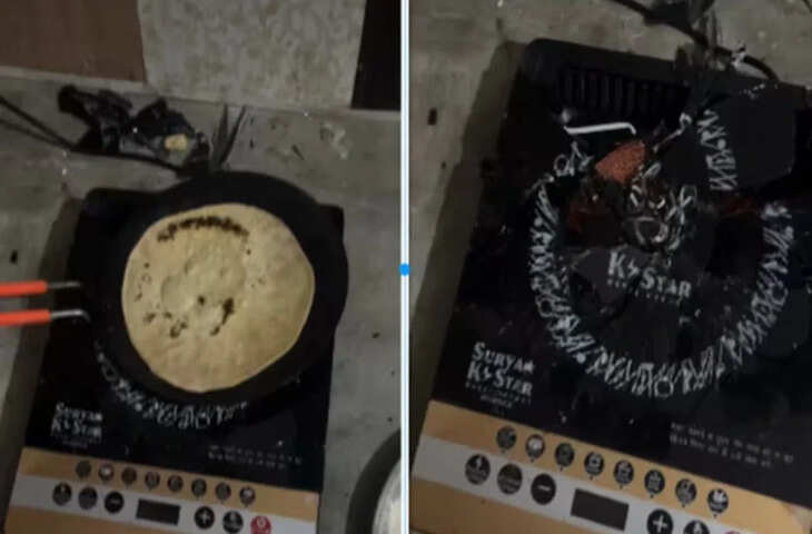 रोटी बना रही थी महिला तभी बम की तरह फट पड़ा इन्डक्शन, वीडियो देख काँप जाएगी रूह&nbsp;