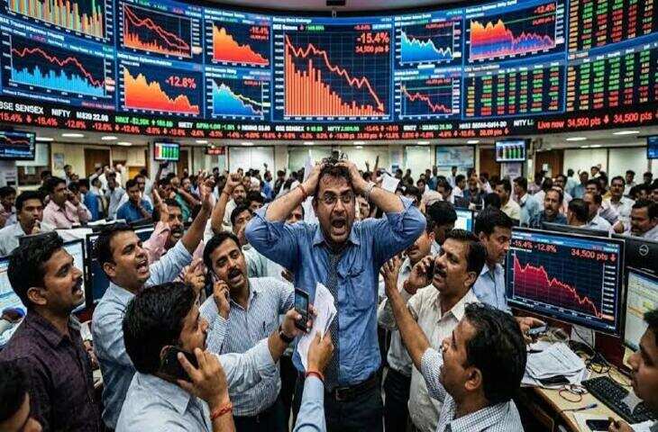 शेयर बाजार में कोहराम! 700 अंक लुढ़का सेंसेक्स, कुछ घंटों में निवेशकों की 5 लाख करोड़ की संपत्ति साफ