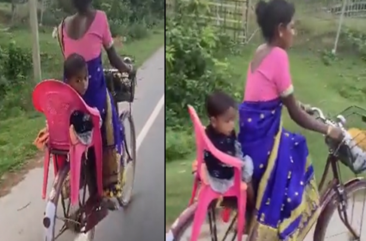 मां जैसा कोई नहीं, देसी जुगाड़ से साइकिल पर बना दी बेटे के लिए कार जैसी आरामदायक सीट, देखें Video