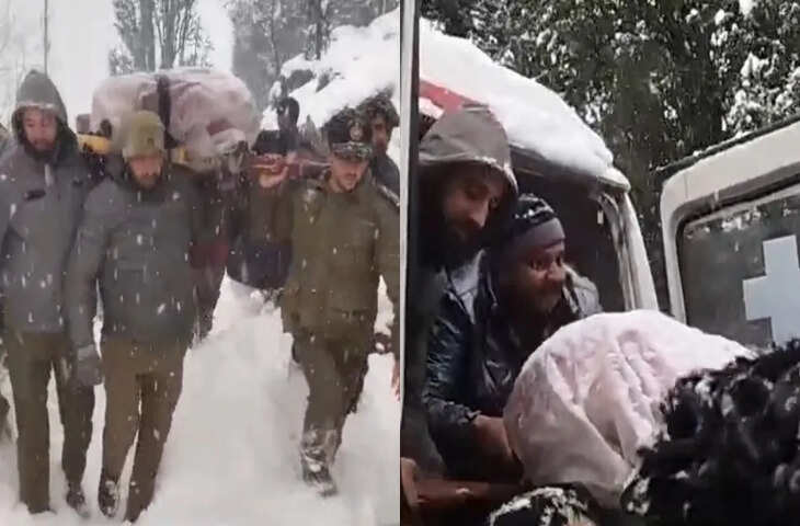 बर्फीले तूफान के बीच भारतीय सेना ने 26 साल की गर्भवती महिला को बचाया, रूला ​देगा वायरल वीडियो
