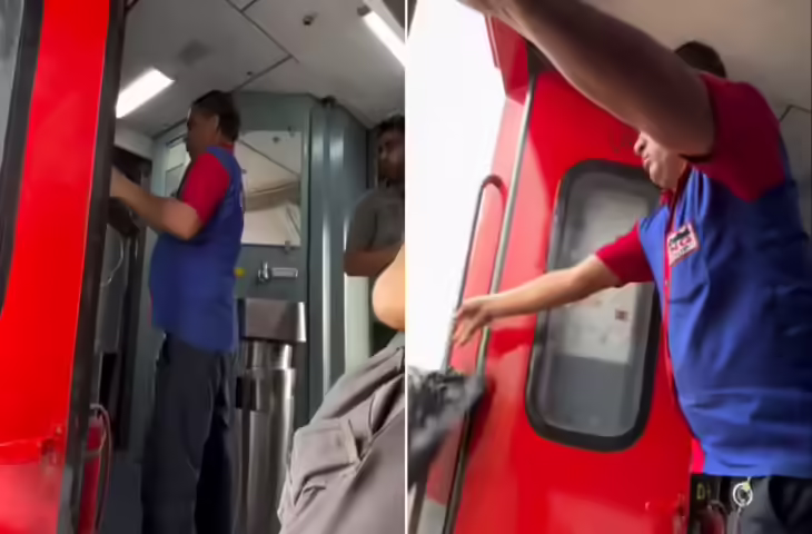 ट्रेन साफ करके देश गंदा कर रहे हैं, रेल कर्मचारी ने लाख समझाने पर भी बाहर फेंका कूड़ा, बंदे ने डाली वीडियो