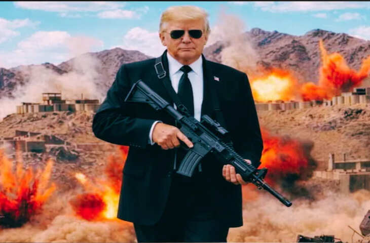 &lsquo;No more Mr. Nice Guy...' हाथ में गन लिए ट्रंप की तस्वीर वायरल,&nbsp;ईरान को दी सख्त चेतावनी&nbsp;
