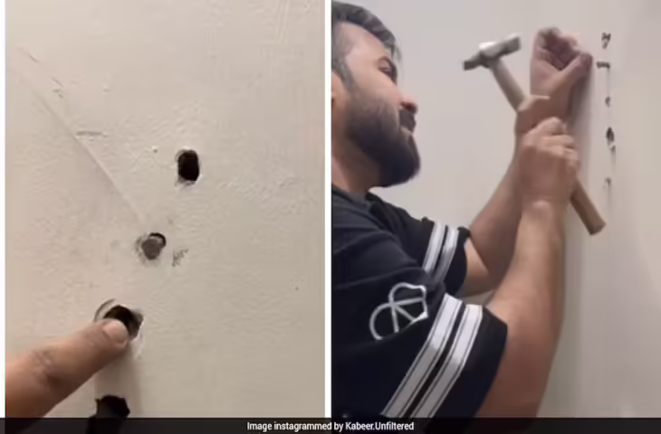 नोएडा के 1.5 करोड़ रुपये के फ्लैट की दीवार का पेसिंल ठोककर शख्स ने किया ऐसा हाल, Video से क्वालिटी पर उठे सवाल