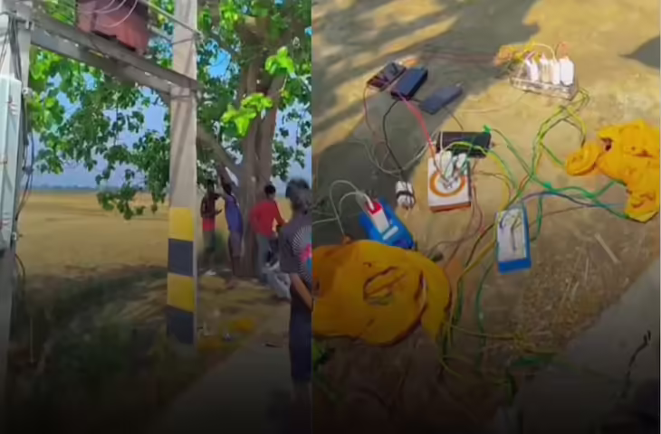 सीधे ट्रांसफॉर्मर से मोबाइल चार्ज करते लोग, वीडियो वायरल होने के बाद बिजली विभाग अलर्ट