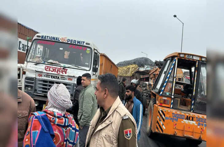 &nbsp;साल के पहले दिन भांकरोटा पुलिया पर जबरदस्त हादसा, डंपर-ट्रेलर की भीषण टक्कर