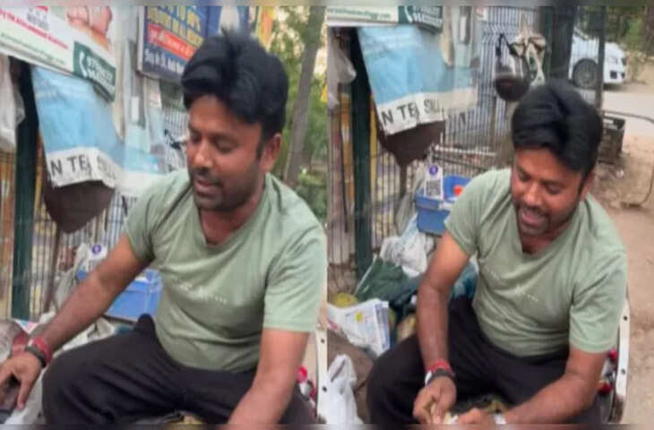 गुरुग्राम के नारियल बेचने वाले &lsquo;भैया&rsquo; का वीडियो वायरल, हंसिया चलाते हुए सुरों ने जीता दिल