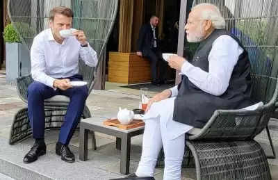 जी-7 के मौके पर PM Modi और फ्रांस के राष्ट्रपति मैक्रों ने की चाय पर चर्चा