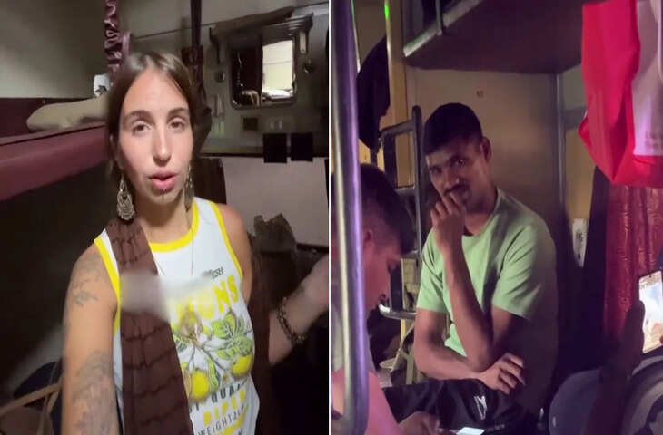 चलती ट्रेन में विदेशी महिला के साथ बदसलूकी! युवक ने की बाथरूम का दरवाजा खोलने की कोशिश, देखे वीडियो&nbsp;