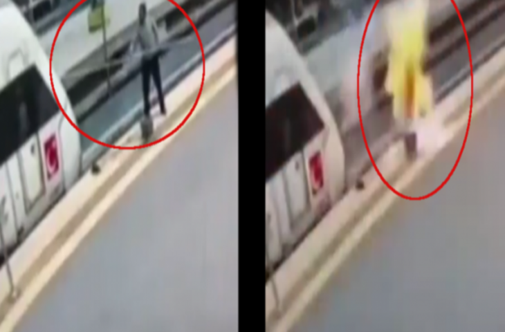 ट्रेन का शीशा साफ कर रहे कर्मचारी को लगा करंट, शरीर से निकली आग और...