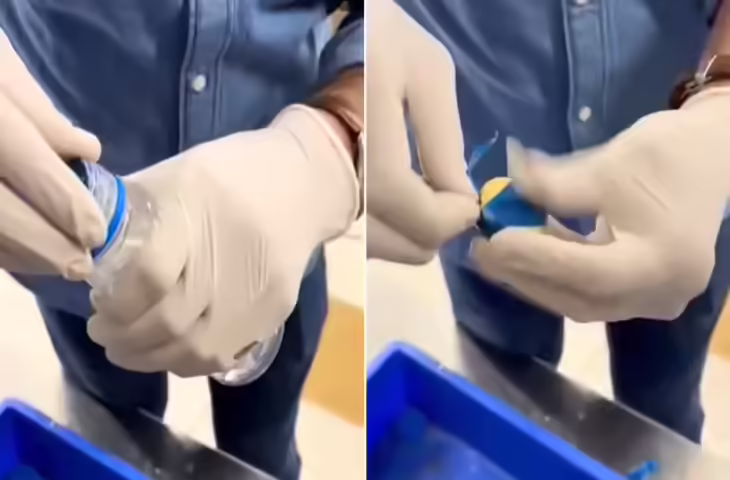 दिल्ली एयरपोर्ट पर कस्टम वालों ने चेक की यात्री की प्लास्टिक बोतल, ढक्कन देख अधिकारी भी चौंक गए, वीडियो वायरल