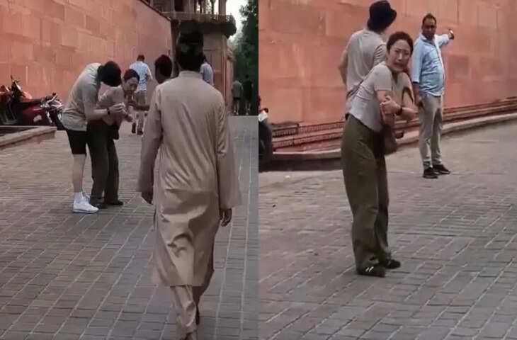 आगरा के ताजमहल में विदेशी पर्यटक पर बंदर का अटैक, हाथ पर काटने का VIDEO सोशल मीडिया पर वायरल