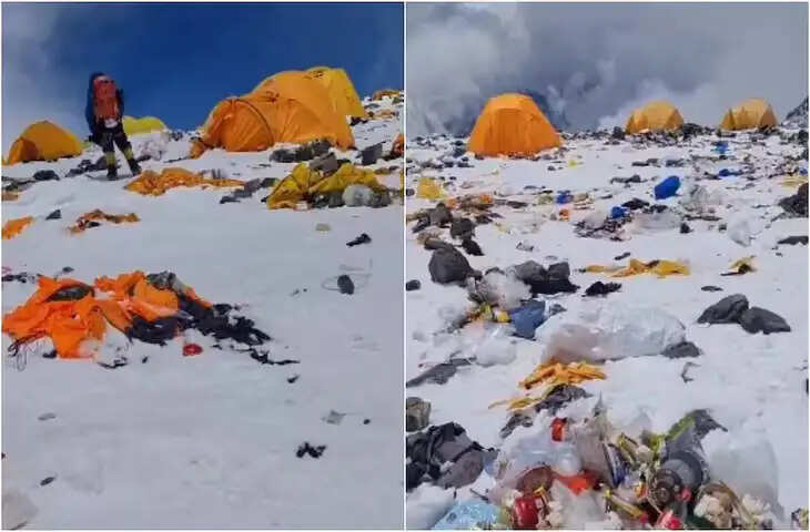 माउंट एवरेस्ट पर बढ़ती भीड़ से पर्यावरण संकट, सोशल मीडिया पर वायरल हुआ गंदगी का वीडियो